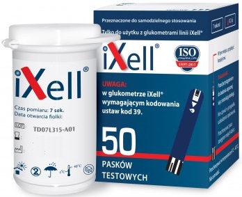 ПОЛОСКИ ДЛЯ ГЛЮКОМЕТРА IXELL 50 ПОЛОСОК ДЛЯ ИЗМЕРЕНИЯ ГЛЮКОЗЫ