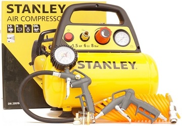 STANLEY COMPRESSOR COMPRESSOR 6L 8 BAR + НАБОР из 6 предметов.