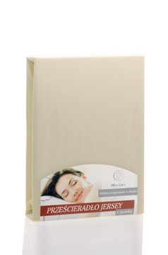 Sheet cotton knitwear with elastic band 180x200cm ecru, фото