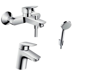 Mixer sets freestanding hansgrohe logis chrome, фото