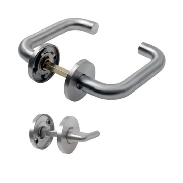 With handle blocking toilet for doors bathroom у - form stainless steel, фото