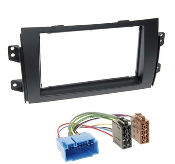 Рамка адаптер+ соединение iso для сборки магнитолы 2 din suzuki sx4 fiat sedici, фото