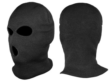 Balaclava miles-tec balaclava acrylic 3 holes black, фото