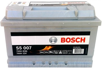 Аккумулятор bosch серебро s5 74ah 750a 74 ah, фото
