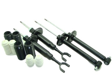 Shock absorbers x4 front+ ass audi a4 b5 95-01 gas+bumpers+protection, фото