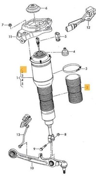 Protection pylowa shock absorber audi a8 d3 vw phaeton, фото