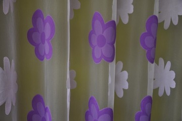 Firana 300x120 115 110 100 lambrequin purple flowers, фото