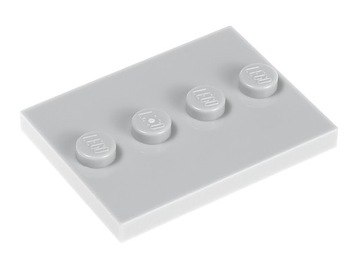Lego plate stand 3x4 88646 gray light lbg 2 pieces, фото