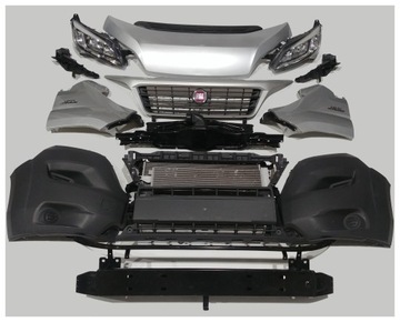 Front complete silvery fiat ducato light led backlight 2014-, фото