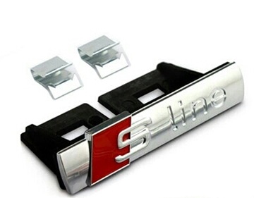 Emblem logo s-line audi lattice s-line gloss chrome, фото