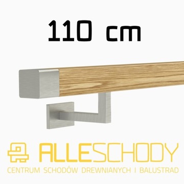 Handrail wall-mounted wooden 40x40 110cm oak color, фото