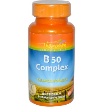 Thompson vitamins b-50 complex 60 vegan caps, фото