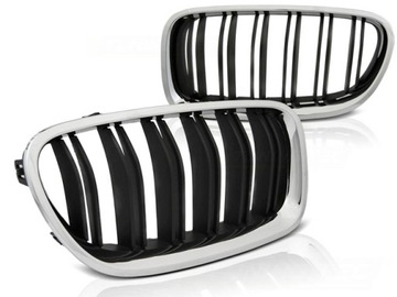 Решетка ноздри bmw 5 f10/ f11 10- m5 взор хром black черный, фото