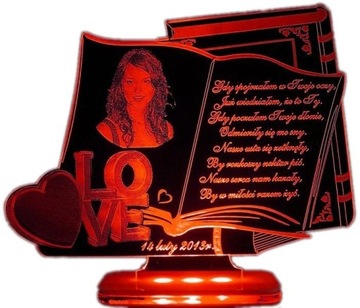 St. valentine's day backlit 4 colors з photo engraving, фото