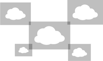 Template painting reusable 5 pcs - clouds 2, фото