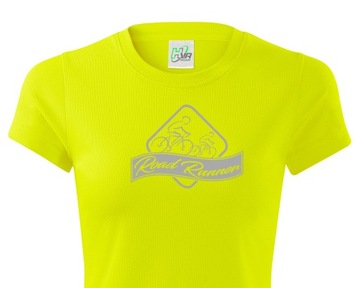 Road runner t-shirt bicycle imprint reflective, фото