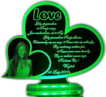 St. valentine's day backlit 4 colors з photo heart, фото