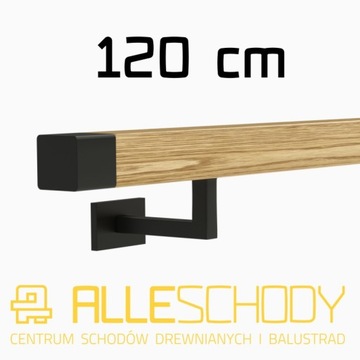 Handrail wall-mounted wooden 40x40 120cm oak color, фото