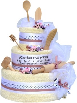 For a gift birthday name day cake з towels embroidery, фото