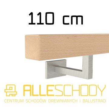 Handrail wall-mounted wooden 40x40 110cm beech color, фото