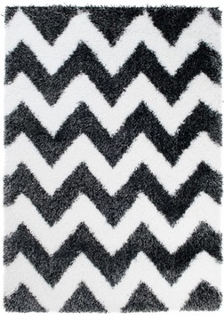 Carpet shaggy polyester 5cm 240x330 zigzag black, фото