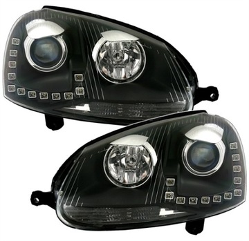 Фонаря vw golf 5 03-09 led подсветка-starline black черный drl, фото