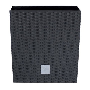 Flowerpot prosperplast 22, 3 centimeters x 22, 3 x 22, 8 centimeters diameter 22, 3 centimeters plastic shades of gray 1 silver, фото