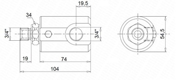 ZŁĄCZE HYDRAULICZNE OBROTOWE KĄTOWE GGL-3/4