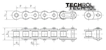 Цепь полузвенья полузвенья 08B-1 1/2