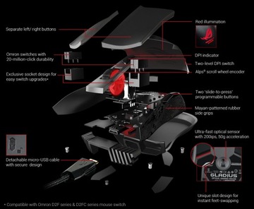 Asus ROG Gladius USB НОВАЯ КОРОБКА 6400 точек на дюйм