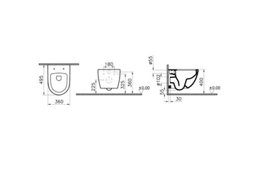 VITRA Sento Style Rim-EX miska wc 49b/r+ deska w/o