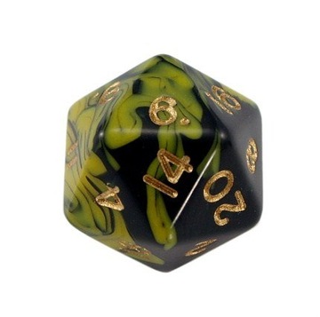 Игральные кости - кубики D20 Oblivion, желтые WBM