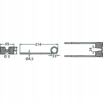 Пружина пальца подборщика John Deere DC203086, E4