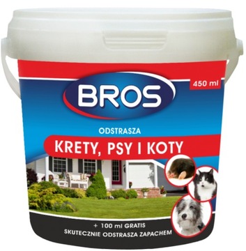 Środek odstraszający krety psy koty Bros 450ml