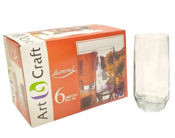 Promocja Szklanki do drinków napojów Diamond 6x400