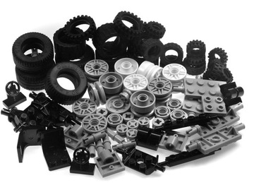 LEGO Koła/kółka Osie i inne - 76 elementów NOWE