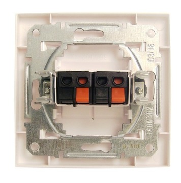 Двойная розетка для динамика с рамкой, Белый Schneider Asfora