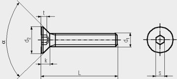 Конический винт A2 из нержавеющей стали M4x10 Шестигранный ключ 10 шт.