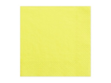 Serwetki papierowe Żółte 33x33cm 20szt