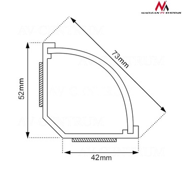 МАСКИВНАЯ ПОЛОСКА ДЛЯ AV-КАБЕЛЕЙ 73x52x52 150см БЕЛАЯ