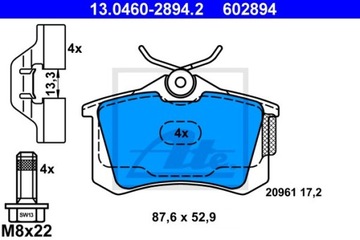 ATE диски, колодки задние - AUDI A3 8L