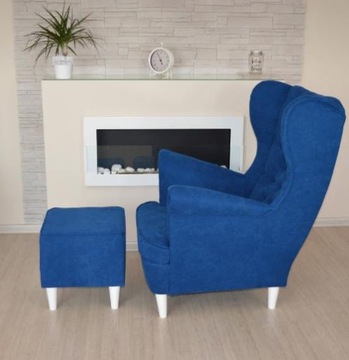 FOTEL USZAK CHESTERFIELD GRANATOWY