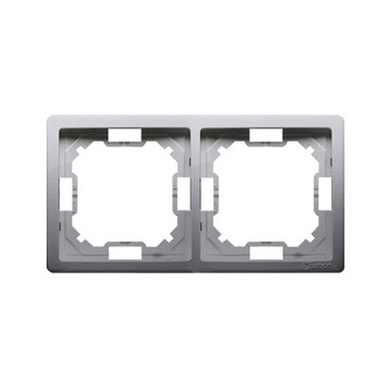 Kontakt Simon BASIC RAMKA podwójna stand.Stal INOX