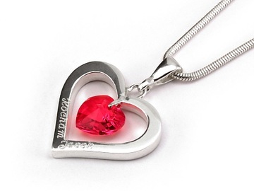 Серебряный кулон SWAROVSKI HEART + цепочка