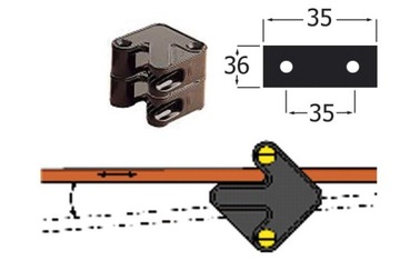 CLAMCLEAT CL232L Рифленая планка для лески диаметром 3–6 мм. КУБ