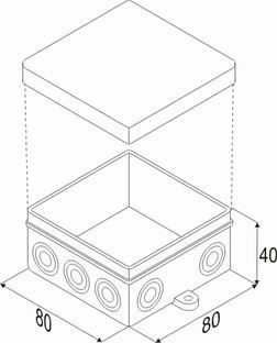 Коробка электрощитовая накладная врезная 80х80х40м