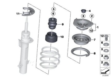 OE BMW АМОРТИЗАТОР ПЕРЕДНЯЯ НАКЛАДКА BMW E87 E81 E84 31306763966