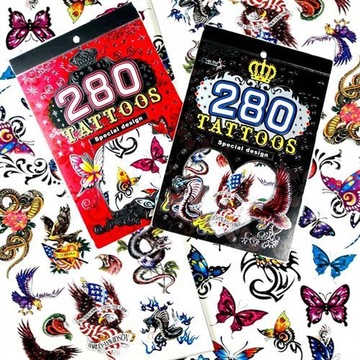 Zestaw Tatuaży Tatuaże tymczasowe Zmywalne 280