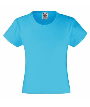 Fruit of the Loom koszulka t-shirt Girls Azur 5-6