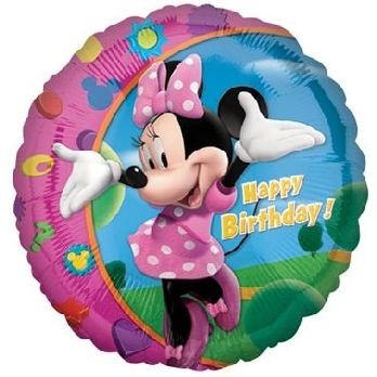 BALON FOLIOWY MYSZKA MINNIE HAPPY BIRTHDAY 43 CM